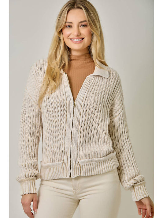Ribbed Zip Up