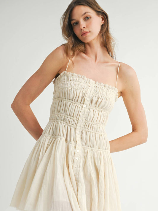 Chinched Ruffle Mini Dress/Tank