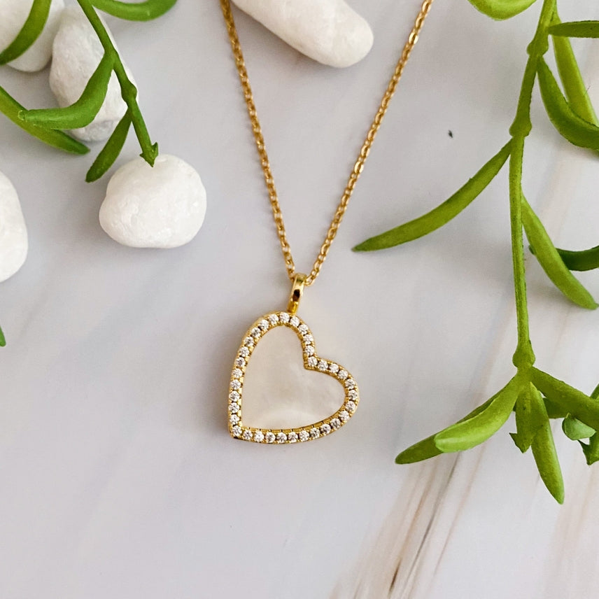 Shell Heart Locket Necklace