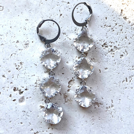 Crystal Earrings - Silver