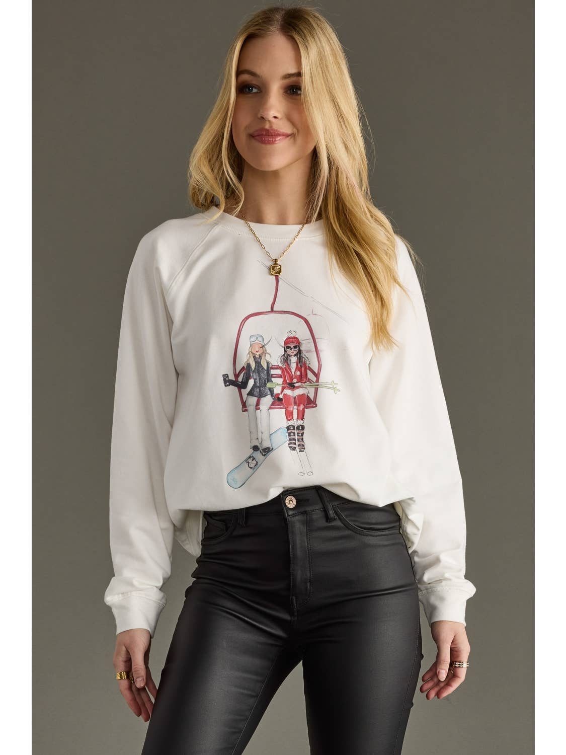 Skiing Girls Sweatshirt