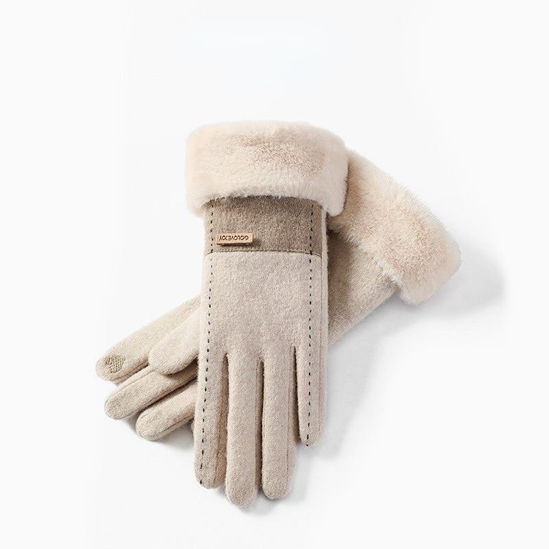 Windproof Wool Finger Gloves