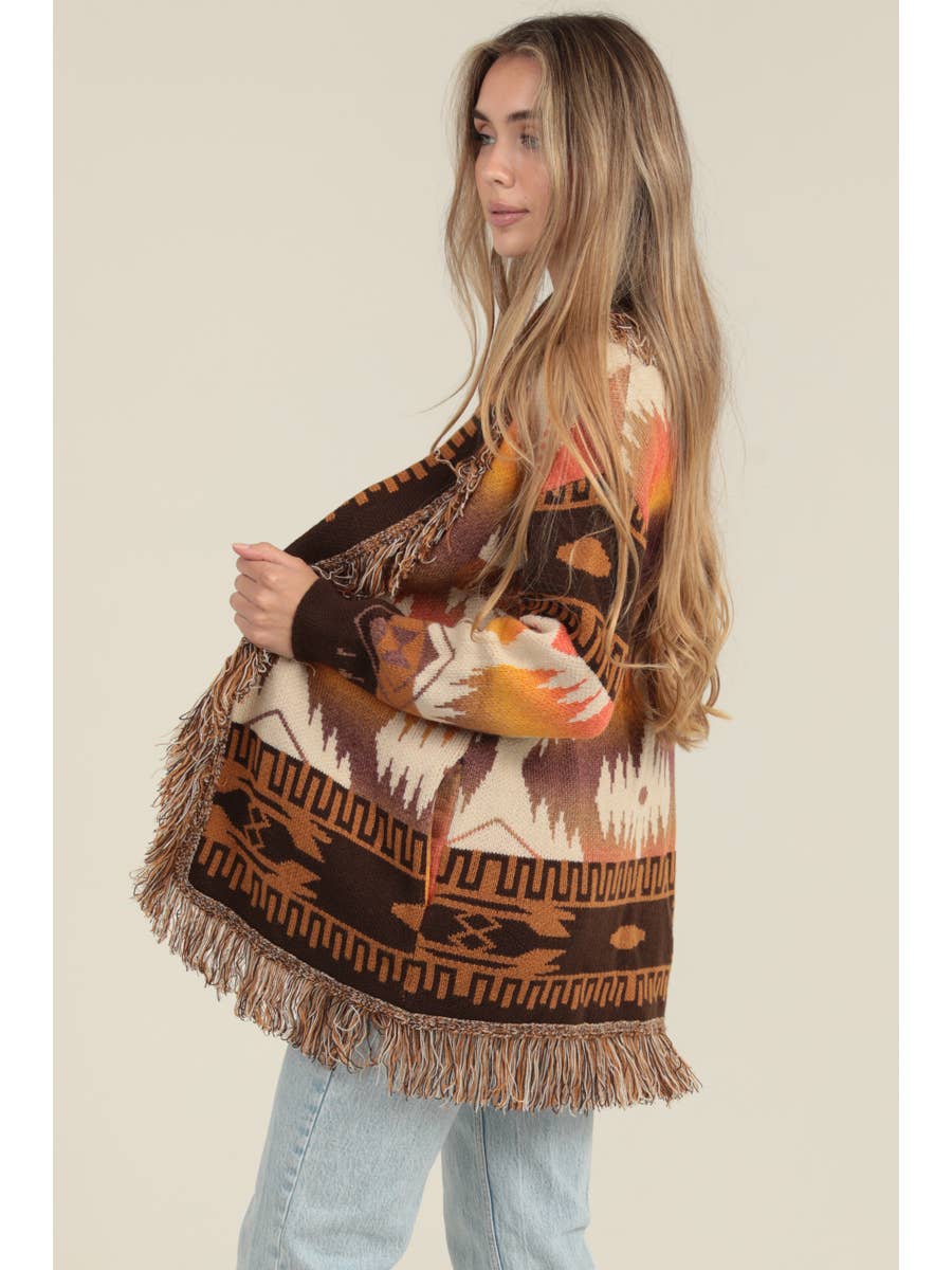 Fringe Aztec Cardi