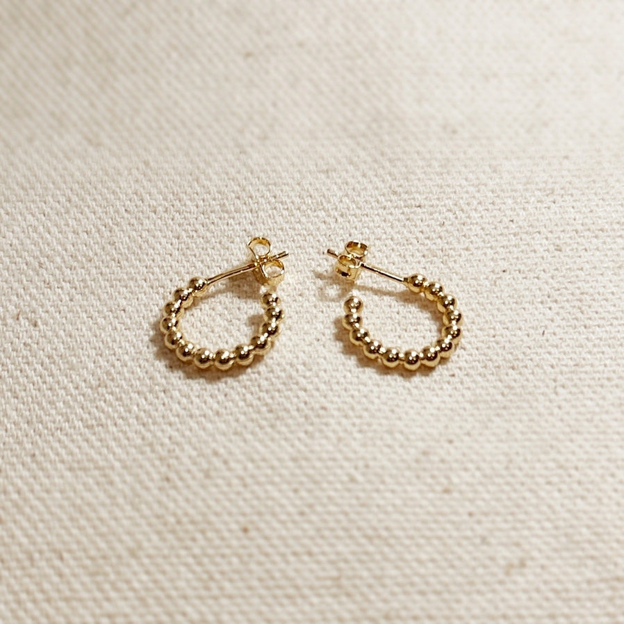 13mm Beaded C-Hoop Earrings