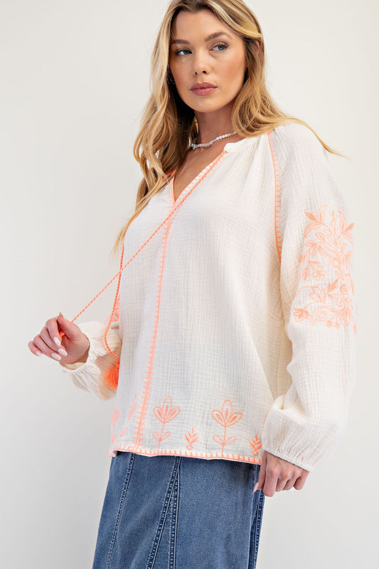 Gauze Embroidered Blose