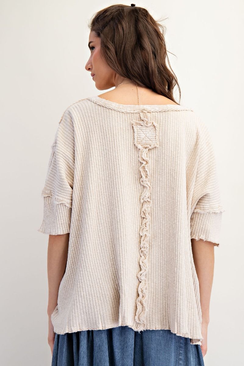 Rib Knit Mineral Wash Top