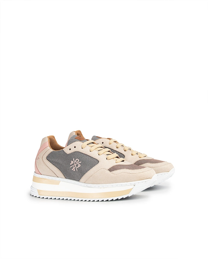 Nude Suede Nylon Sneaker