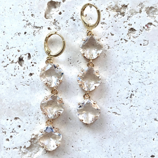 Crystal Earrings - Gold