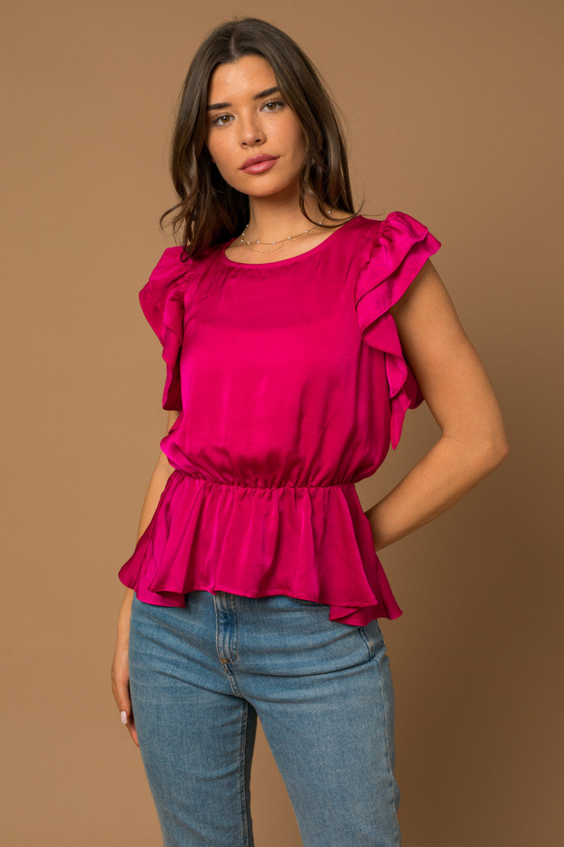 Ruffle Peplum Blouse